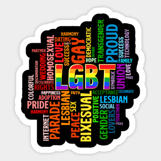 LGBTQ Awareness Word Cloud Pride Equality Gift Sticker